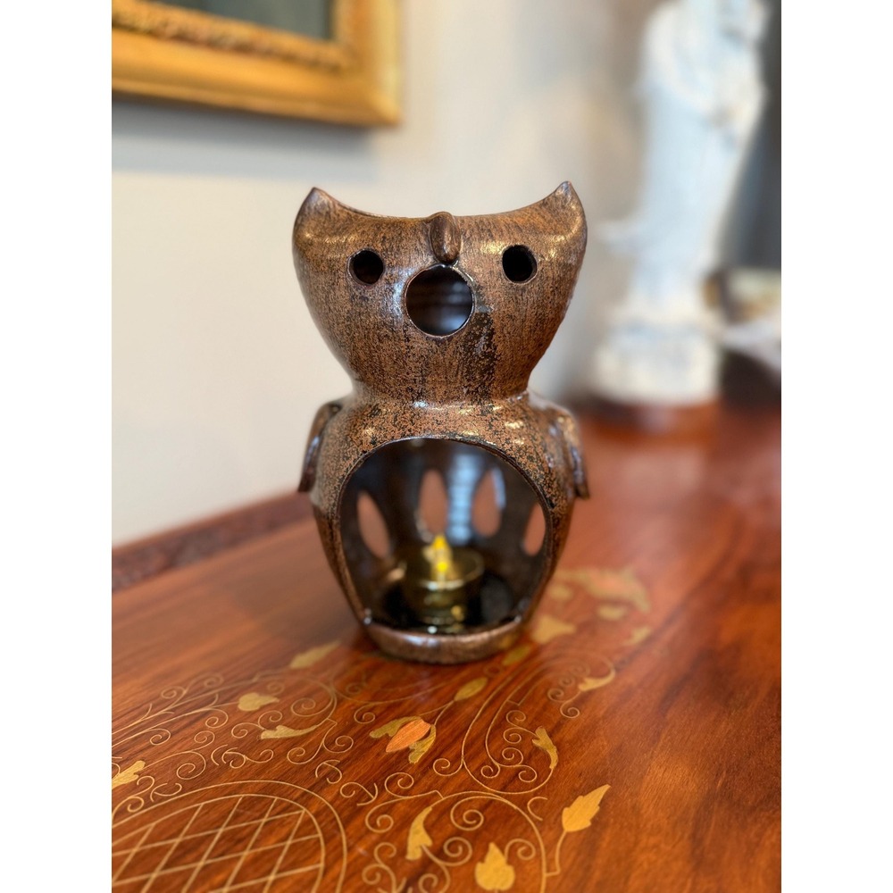 Vintage A.R. Cole Pottery Owl Lantern, Sanford NC Studio Pottery